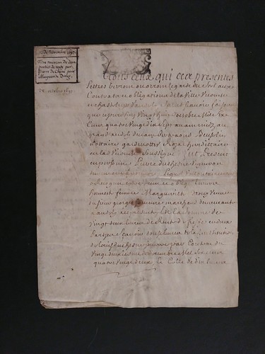 1697 parchemin les andelys - 1697,, parchemin,