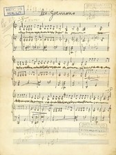 Serge GAINSBOURG - Manuscrit autographe signé original -  "Les Goémons" - 1962