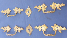 4 poignées 2 entrées laiton style Louis XV tiroirs meuble commode 15,5 cm