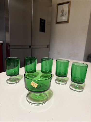 Vintage verres pied - 6, à