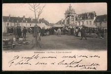 CPA Chateaudun, la Place, le jour du marché 1903 