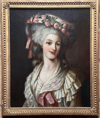 Tableau ancien portrait femme - ancien,
