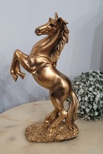 Statue cheval cabré doré - statue,