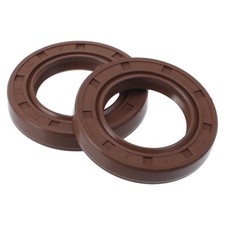 2pcs Joint Huile 25x40x7mm FKM Marron Double Lèvre Bague Acier