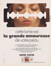PUBLICITE ADVERTISING 094 1969 GILLETTE super silver lame de rasoir