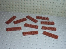 10 x LEGO Redbrown plate 1x4