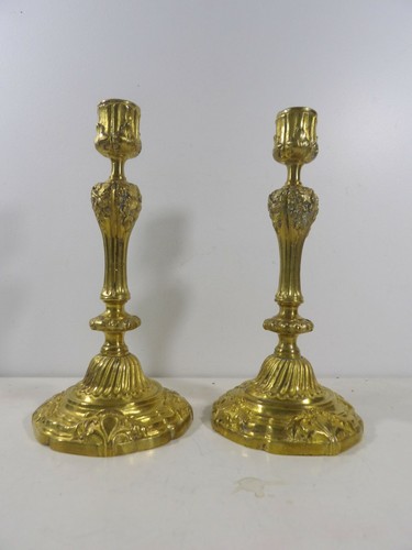 Paire bougeoirs anciens - paire, de