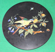 18 " Rond Noir Marbre Café / Patio Table Top Incrustation Maison Décor Art