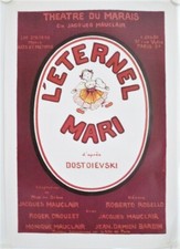 Affiche Théâtre L’ÉTERNEL MARI 1985 illustr. ROSELLO