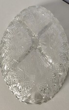 Plat apéritif en verre ciselé 4 compartiments