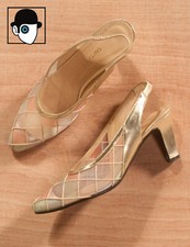 VINTAGE 'SOULIERS EVELINS - PARIS / NICE' DOS D'ÉCHARPE UK 3 1/2 - US 6 - EU 36 