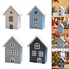 Village de Noël illuminé par des LED, maisonnette décorative pour la maison,