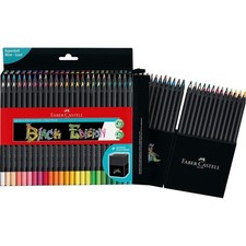 [116450] Faber-Castell Crayon de couleur Black Edition, étui de 50