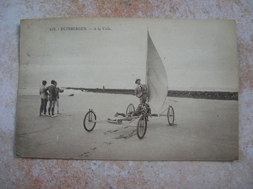 Belgique cpa char voile - char,