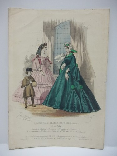 Ancien gravure aquarellée