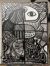 Tableau Abstrait Noir Blanc