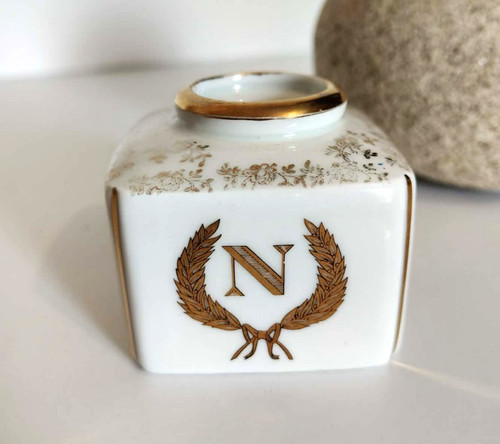 Ancien encrier porcelaine - encrier,