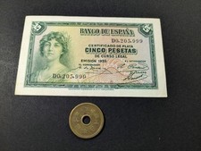 Billet de 5 pesetas en argent