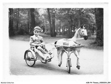 AOBP4-0222-JOUETS - Cheval en bois TRICYCLE JOCKEY