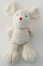 6093🌟40cm Doudou Peluche Souris Blanc Crème Écru KALOO Je Suis Un Rouge