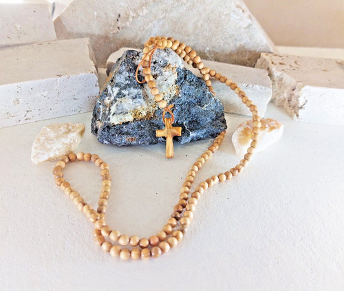 Grains olivier 4mm collier - grains,