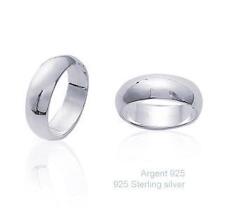 Alliance Rhodié Jonc T60 Lisse Bombée 6 mm Argent Massif 925 Dolly-Bijoux