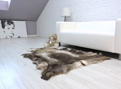 Tapis peau renne - peau, de