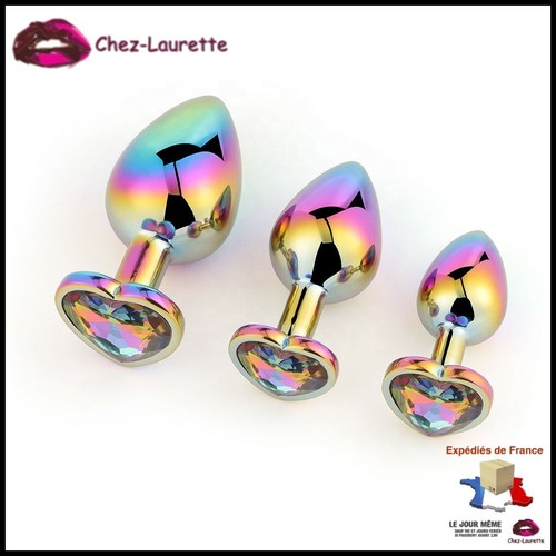 Plug anal bijou arc ciel - bijou, arc-en-ciel