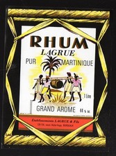 (Martinique)  vieux papiers étiquette RHUM LAGRUE   (P51518 F)