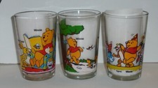 3 VERRES moutarde AMORA -   de WINNIE L'OURSON  -  DISNEY  tigrou  porcinet