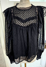 HAUT DOUBLEE BAS+DOS VOILE NOIRE DEGRIFFEE TAILLE 38/40 TBE