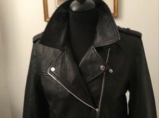 Magnifique Veste Perfecto  Blouson Cuir Mouton Noir  Neuf Taille 40