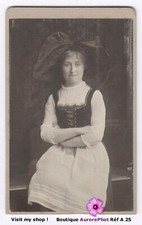 PHOTO CDV FEMME ALSACIENNE EN TENUE & COIFFE RÉGIONALE  -A25