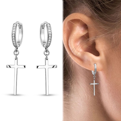 Argent strass créoles - argent, avec