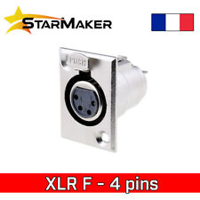 Embase XLR Femelle 4 pins chassis XLRC4F - Prise chassis 4 broches à encastrer