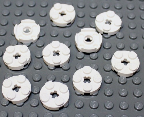 Lego white plate round - 10,