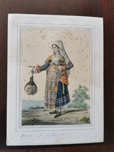 Gravure aquarellée femme - aquarellée, de
