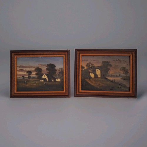 Antique oil wood painting - oil, on