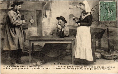 Cpa limousin folklore - cpa, en