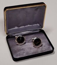 BIJOUX DE CHEMISE VINTAGE BOUTONS DE MANCHETTE ARGENT MASSIF 925 HÉMATITE # J2