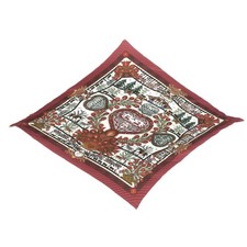 Ancien foulard Hermès en soie découpages vin rouge 126 cm x 23 cm très bon...