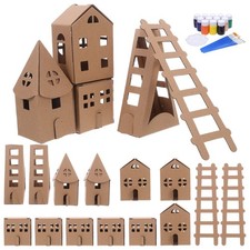  1 ensemble de maisonnette en carton pour enfants : construction de maison