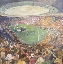 Roland Lefranc Œuvre huile sur toile « Au Stade de France » 120X120