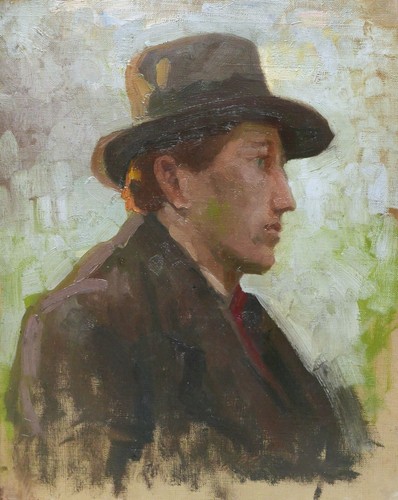 Tableau portrait homme chapeau