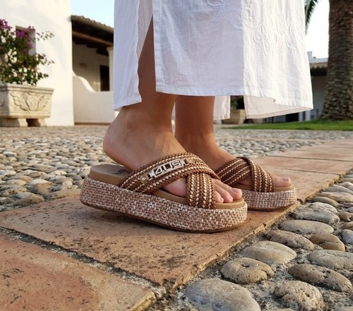 Ciabattes femme brown 4us - ciabattes,