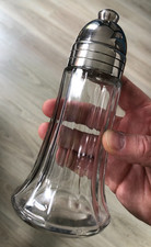 Ancienne Saupoudreuse Verre Métal Argenté Christofle