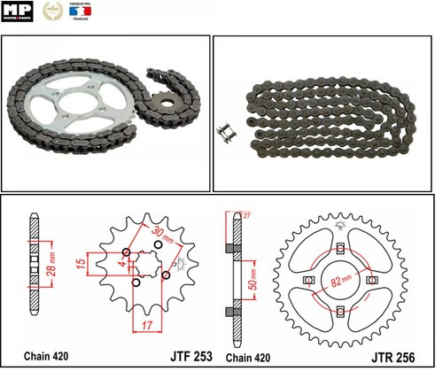Kit chaine origine honda 80 - chaine,