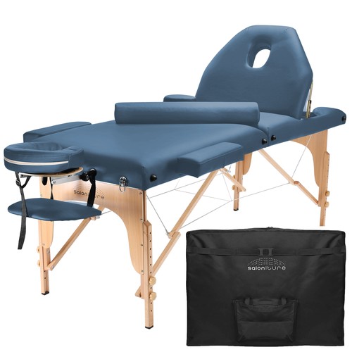 Portable blue massage table - blue,