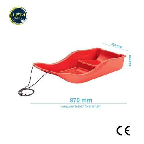 Luge neige plastique rouge - luge,