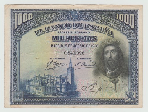 Espagne 1000 pesetas - 1000, 1928